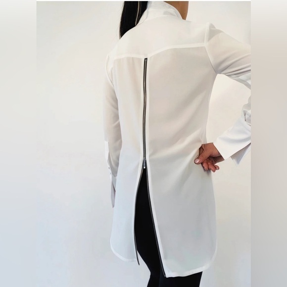 Periphery BLACK zip back blouse Tuxedo Collar Zipper at the back longsleeve Sz 4 - Picture 10 of 10